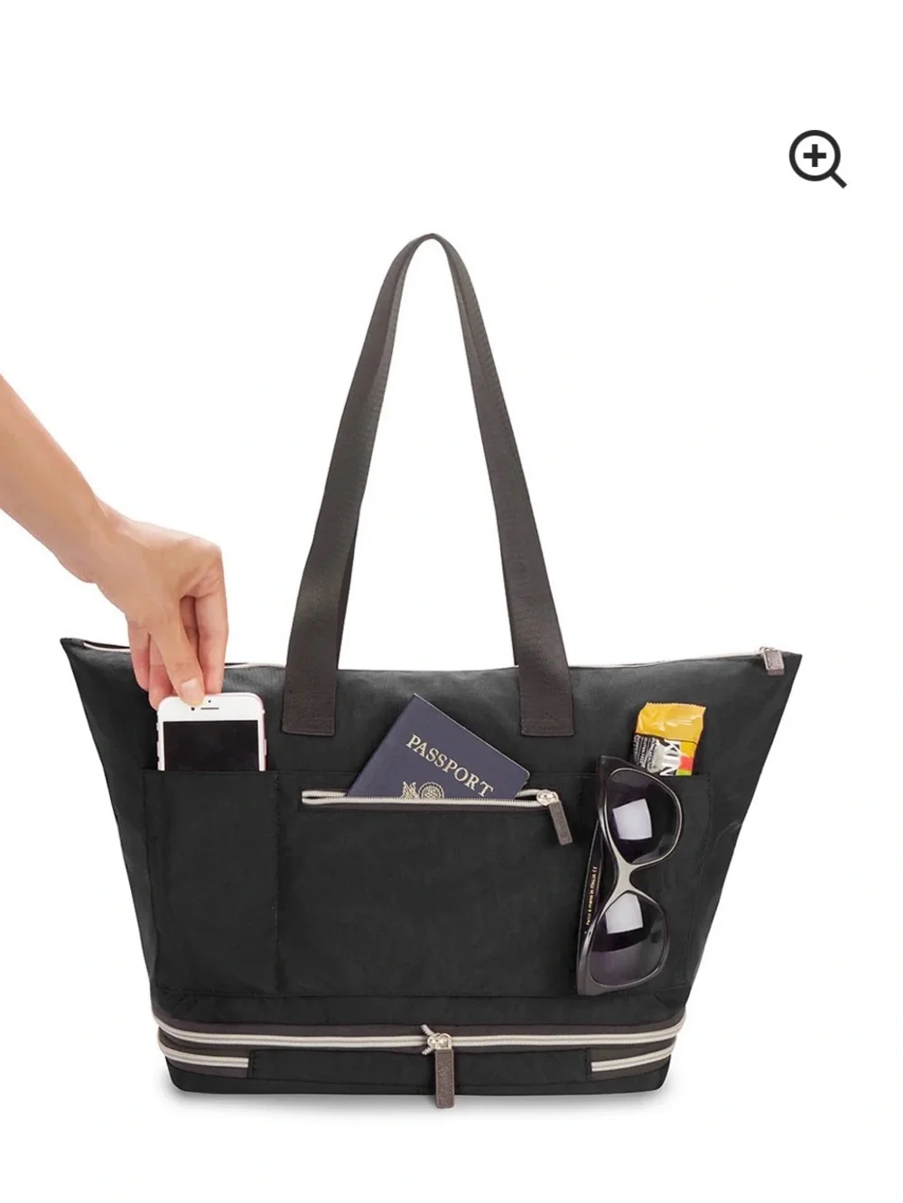 Biaggi Zipsak Boost! Handbag Expands to Travel Tote - Navy Blue - Picture 3 of 6